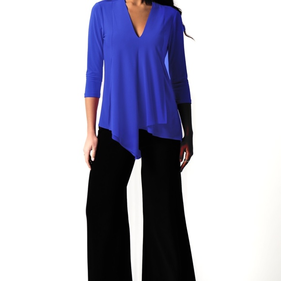 JOSEPH RIBKOFF v-neck tunic in royal sapphire - Picture 2 of 9